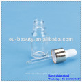 essential oil glass bottle with aluminum shiny gold dropper